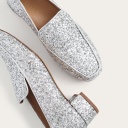 Hava Loafers, silver glitter